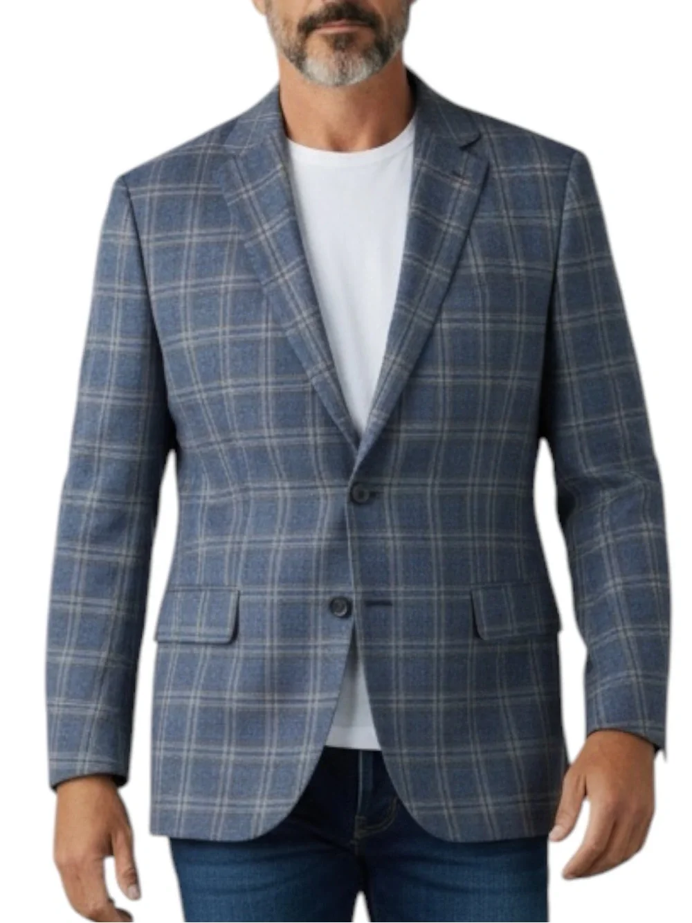 HART SCHAFFNER MARX Check Wool 2-Button Sport Coat Size 50S -- Missing Size Tag